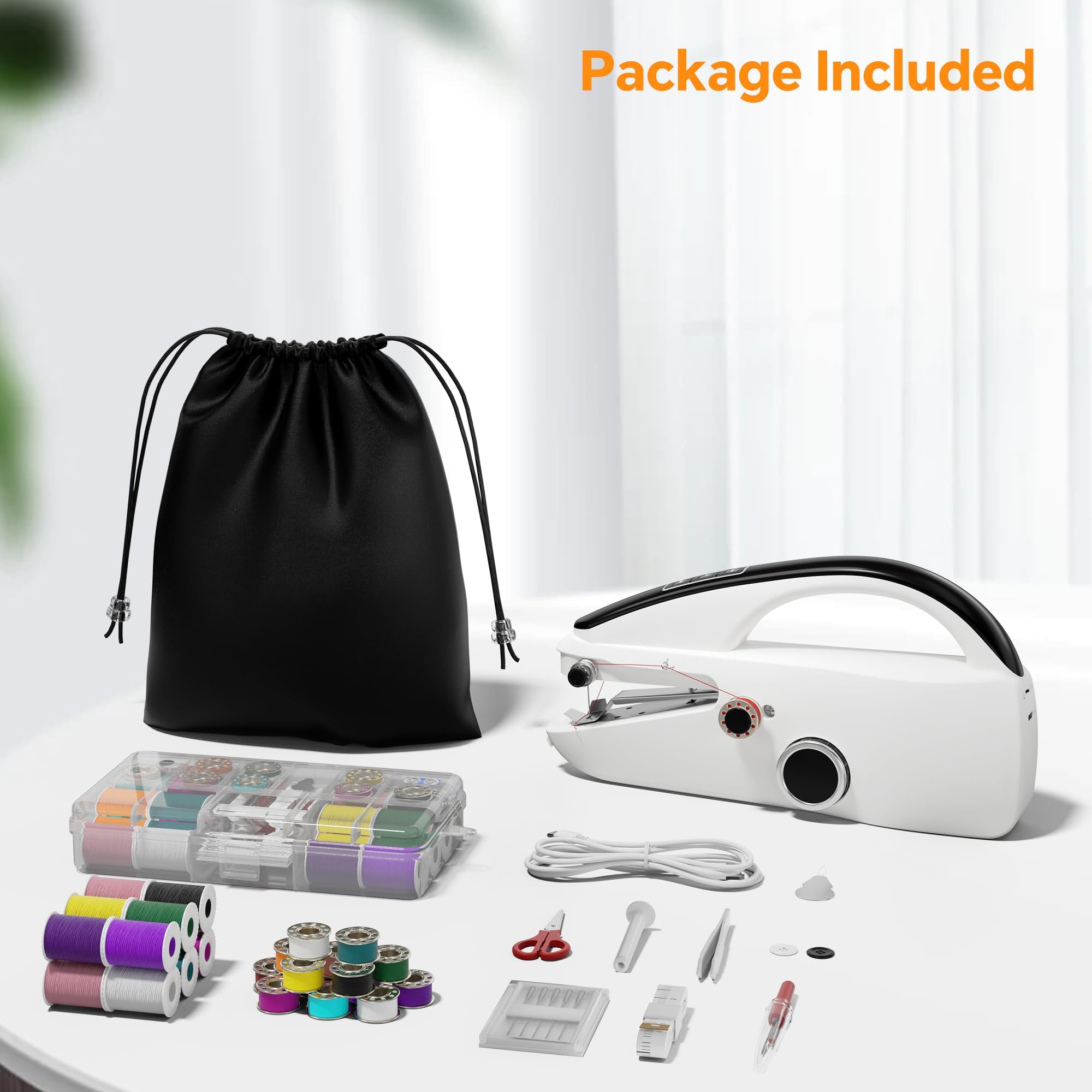Handheld Sewing Machine Heavy Duty & Portable, 2-Speed Mini Sewing Machine with Sewing Kit & Storage Bag for Beginners, Adults, DIY, Home, Travel, Quick Clothing Repairs — view 6