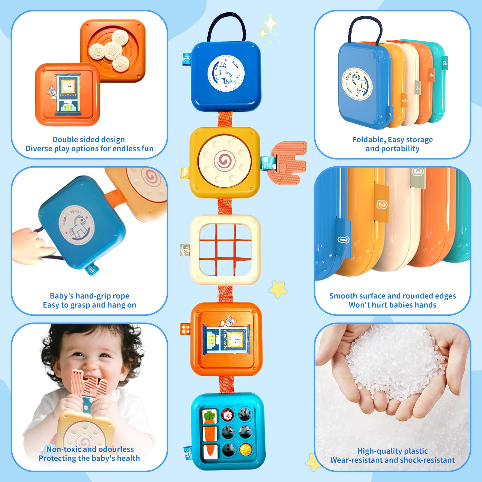 woollywink Baby Toy 1 Year Old, Busy Board Montessori Toy 1 2 3 Years, Sensory Toy for Toddler Travelling 12-18 Months+ - Image 2