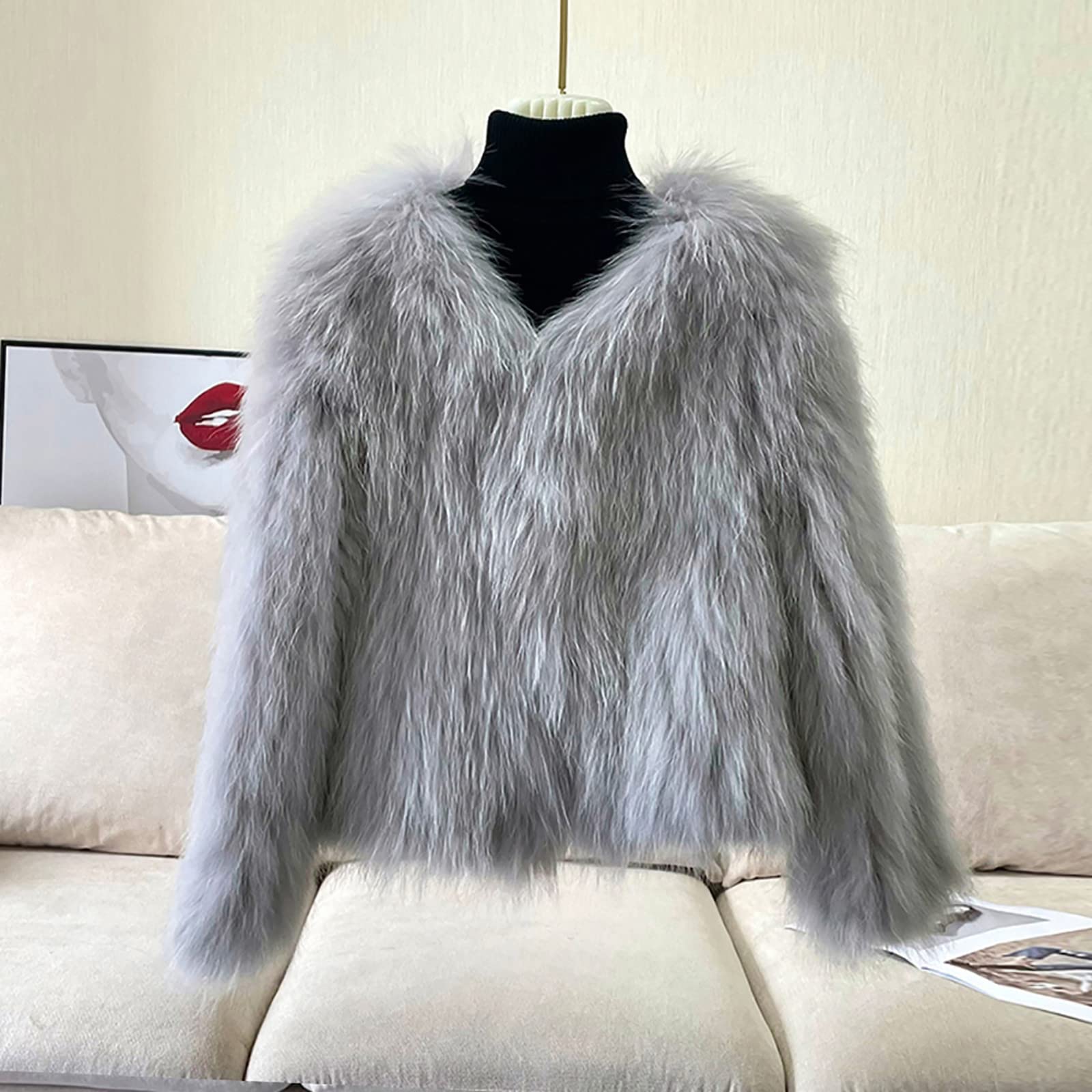 KHIRVWL Cappotto Pelliccia Invernale Donna Cappotto Pelliccia Sintetica Caldo Invernale a Maniche Lunghe Cappotto Pelliccia Sintetica Con Cappuccio Cappotto Pelliccia Sintetica Parker