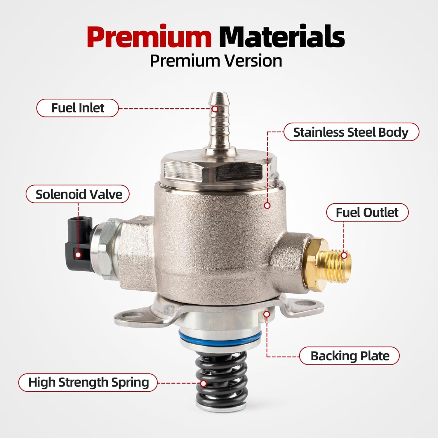 High Pressure Fuel Pump Compatible with 2009-2017 Audi A4 A5 A6 Quattro Allroad 2015 Q3, 2011-2017 Q5, 2011-2015 TT Quattro L4 2.0L Replace 06J127025E 06J127025J HM10023 (Standard Version)