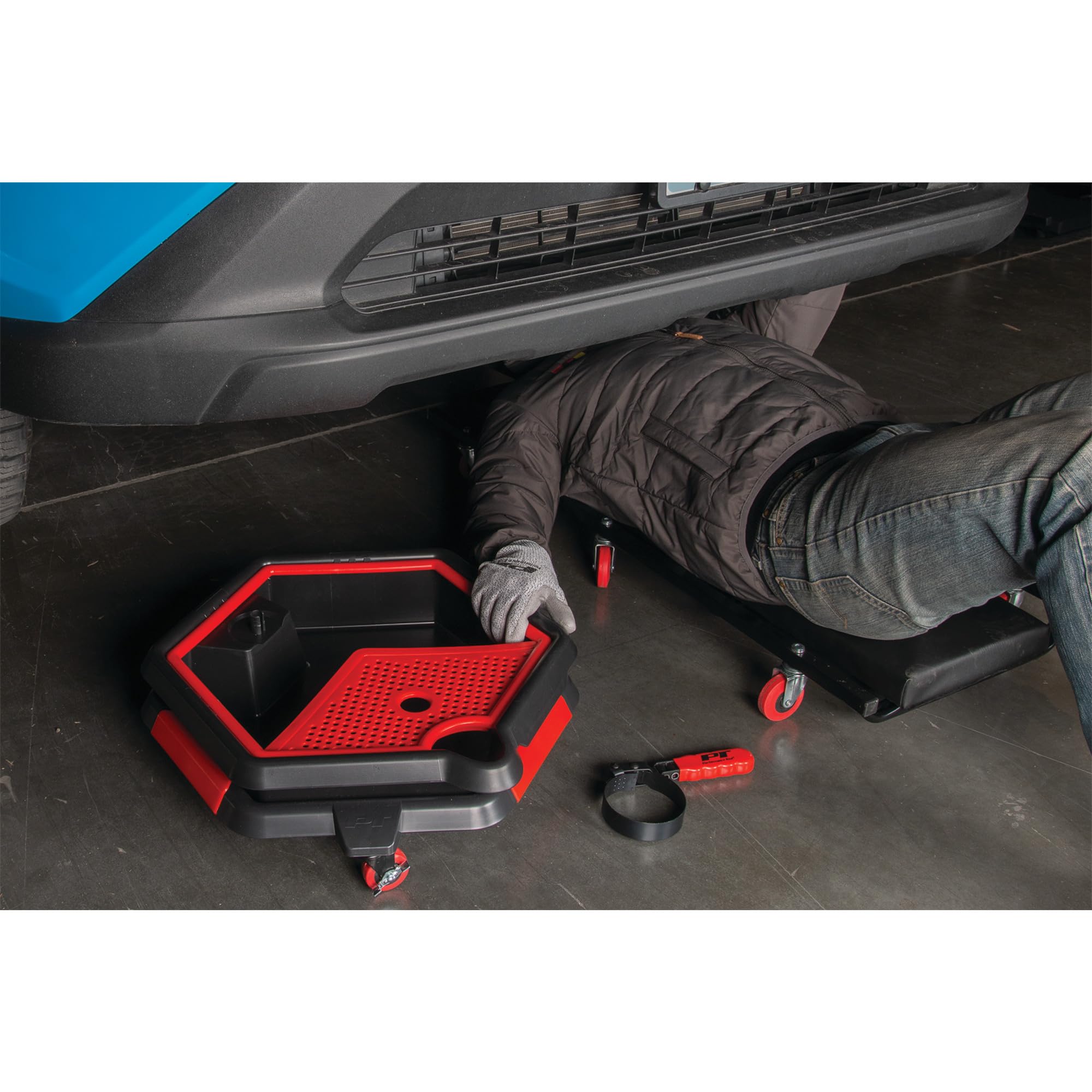 Performance Tool W54048 Swivel Handle Oil Filter Wrench for 4 to 4 3/8-Inch Filters with Studded Band and Vinyl Grip Handle