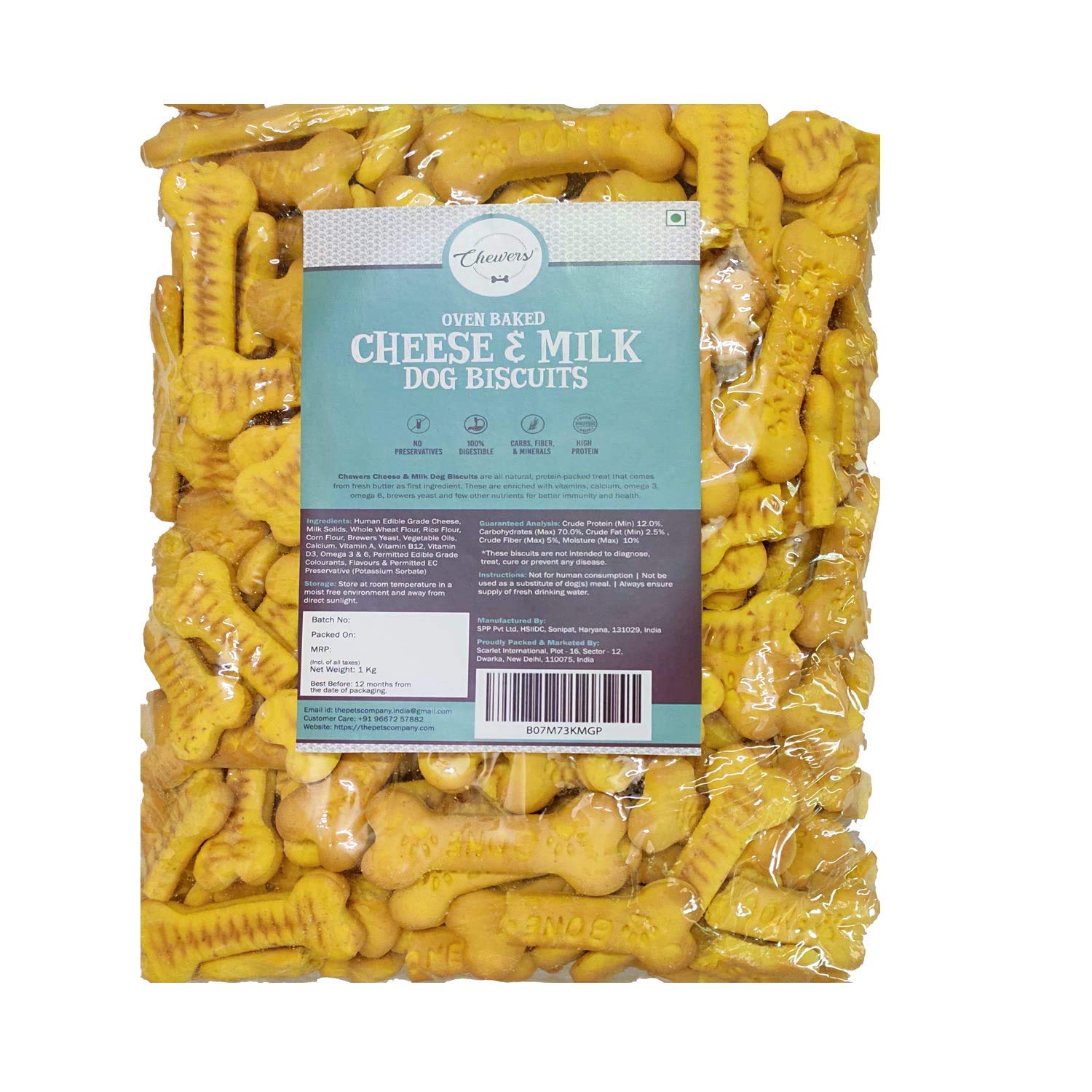 Chewers Oven Baked Real Cheese & Milk Dog Biscuits, Dog Treat 1 Kg (Pack of 2) (B07M73LS4L) Amazon Price History, Amazon Price Tracker