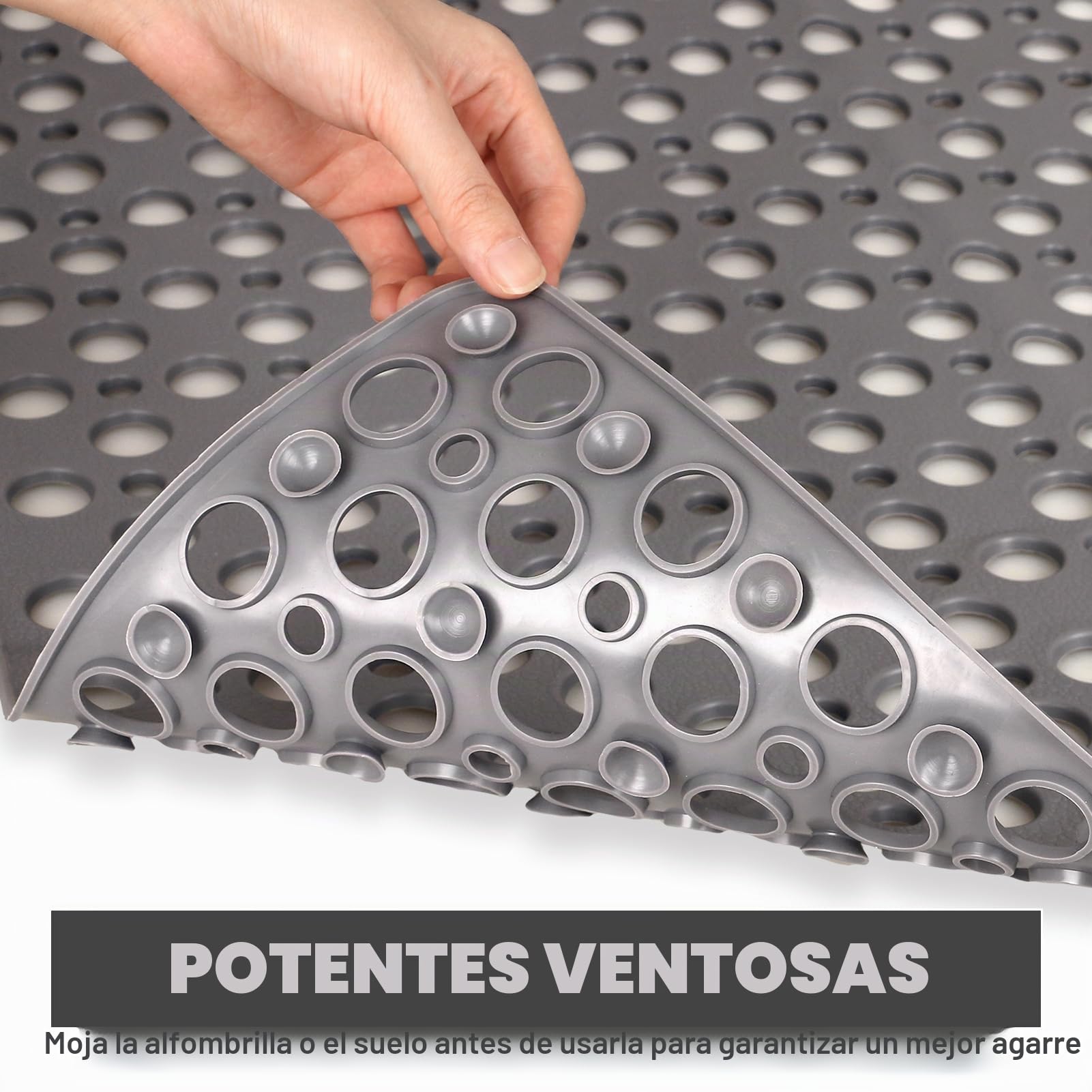 Alfombrilla de ducha cuadrada antideslizante, antideslizante, 70 x 70 cm, alfombrilla de ducha grande para plato de ducha interior, alfombrilla de goma suave antideslizante para baño, suelo húmedo
