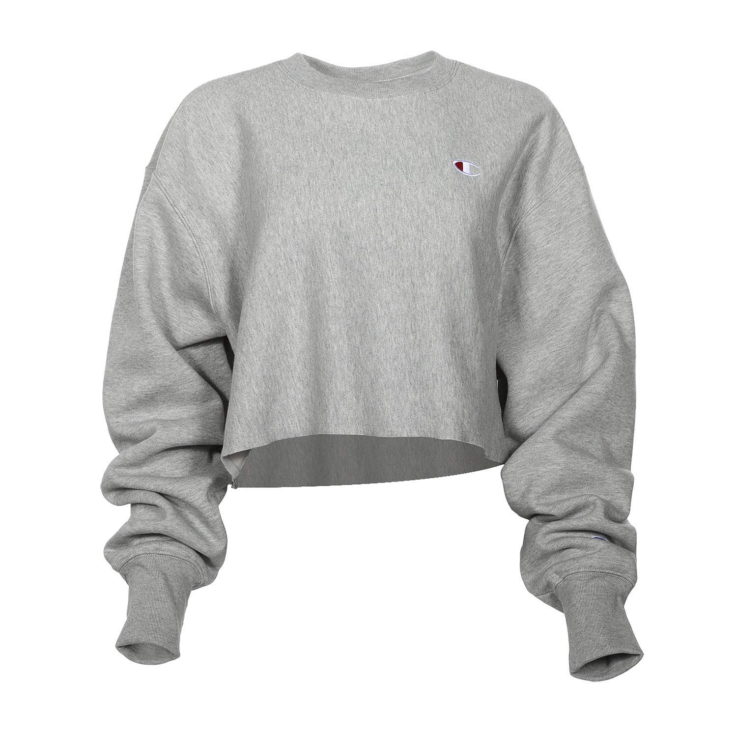 Champion Women's Reverse Weave Cropped Cut Off Crew, oxford gray, L