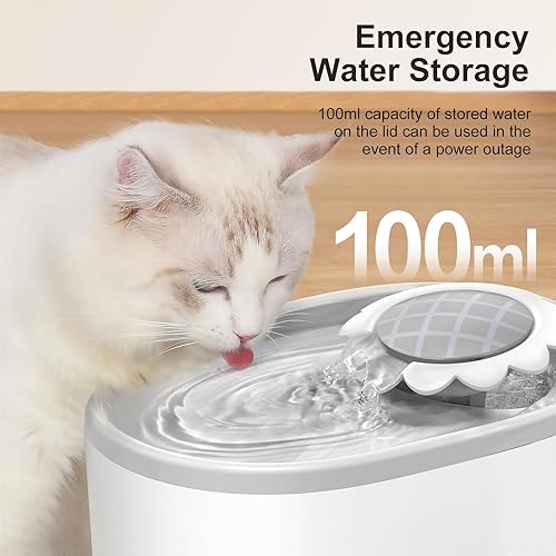 Miniatura 7 de NPET Fuente de agua para gatos de 2 L67 onzas con ventana de nivel de agua visible, bonita fuente de agua automática para mascotas con bomba