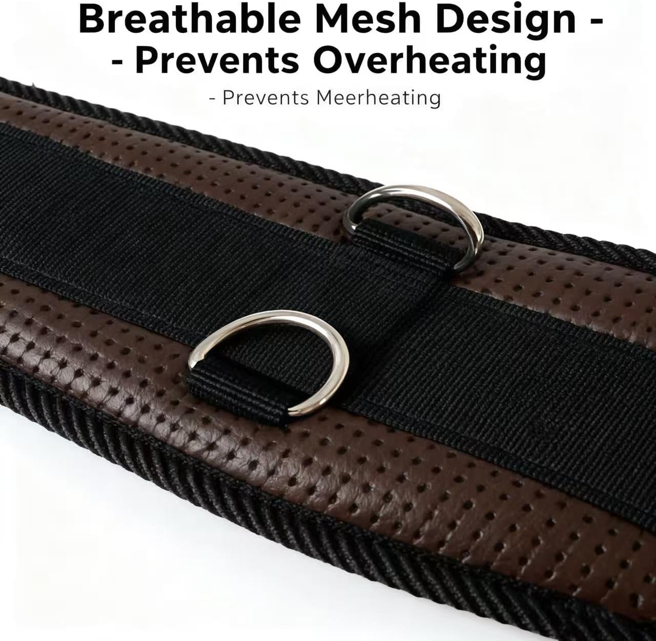 English Riding Non-Slip Long Girth | Contoured Chafeless | Airflow Waffle PVC Foam | Heavy-Duty Double-Side Cotton Elastic + Rust-Resistant Stainless Steel Buckles (35"-51")