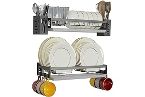 2 Tier Anti-rust Stainless Steel Kitchen Wall Dish Drying Rack