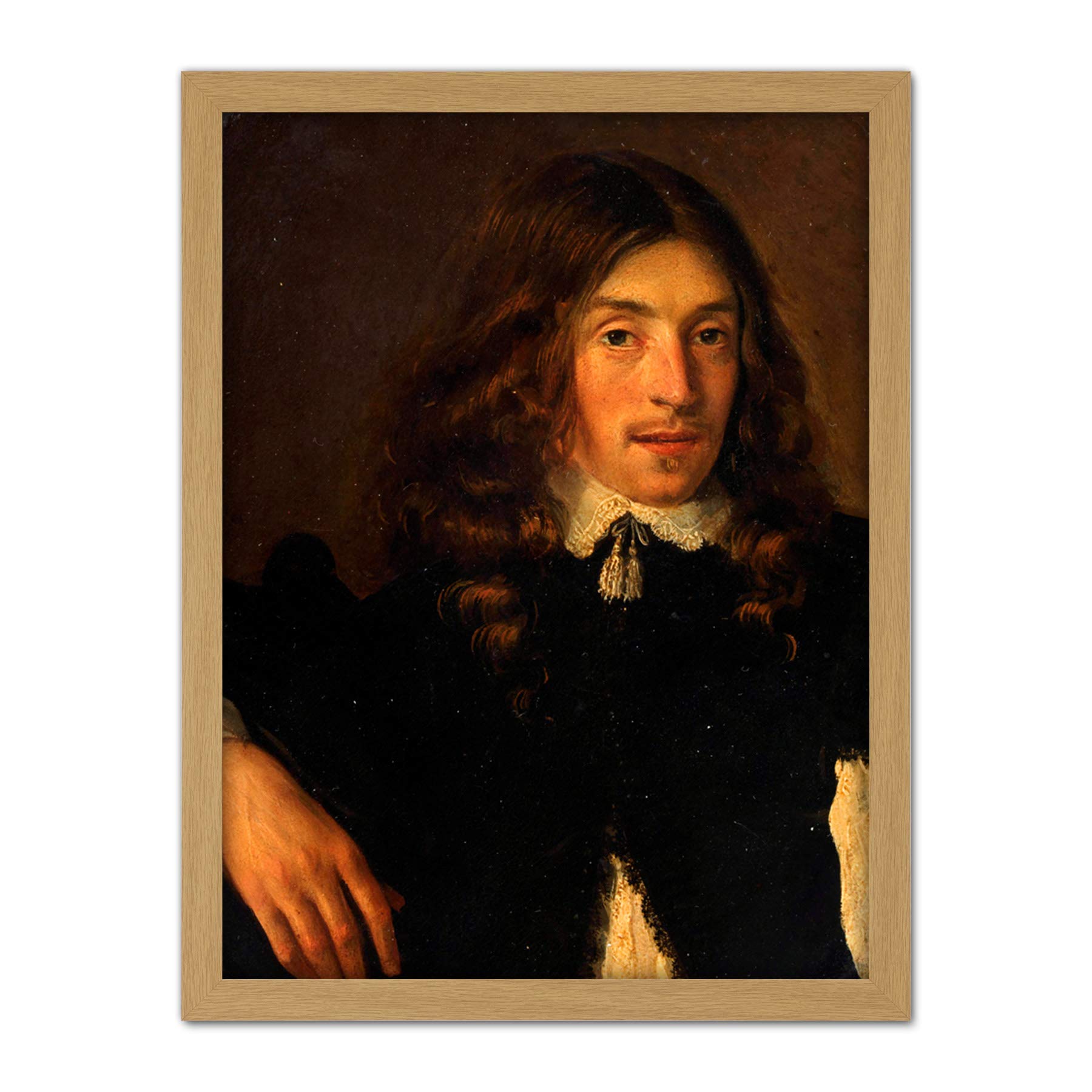 Artery8 Gerbrand Ban Portrait Of A Young Man Painting Artwork Framed Wall Art Print 18X24 Inch