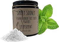 Simply Sooney Peppermint Remineralizing Tooth Powder - Vegan Fluoride-Free, Organic Xylitol, Glass Jar for Stronger Teeth & Fresh Breath