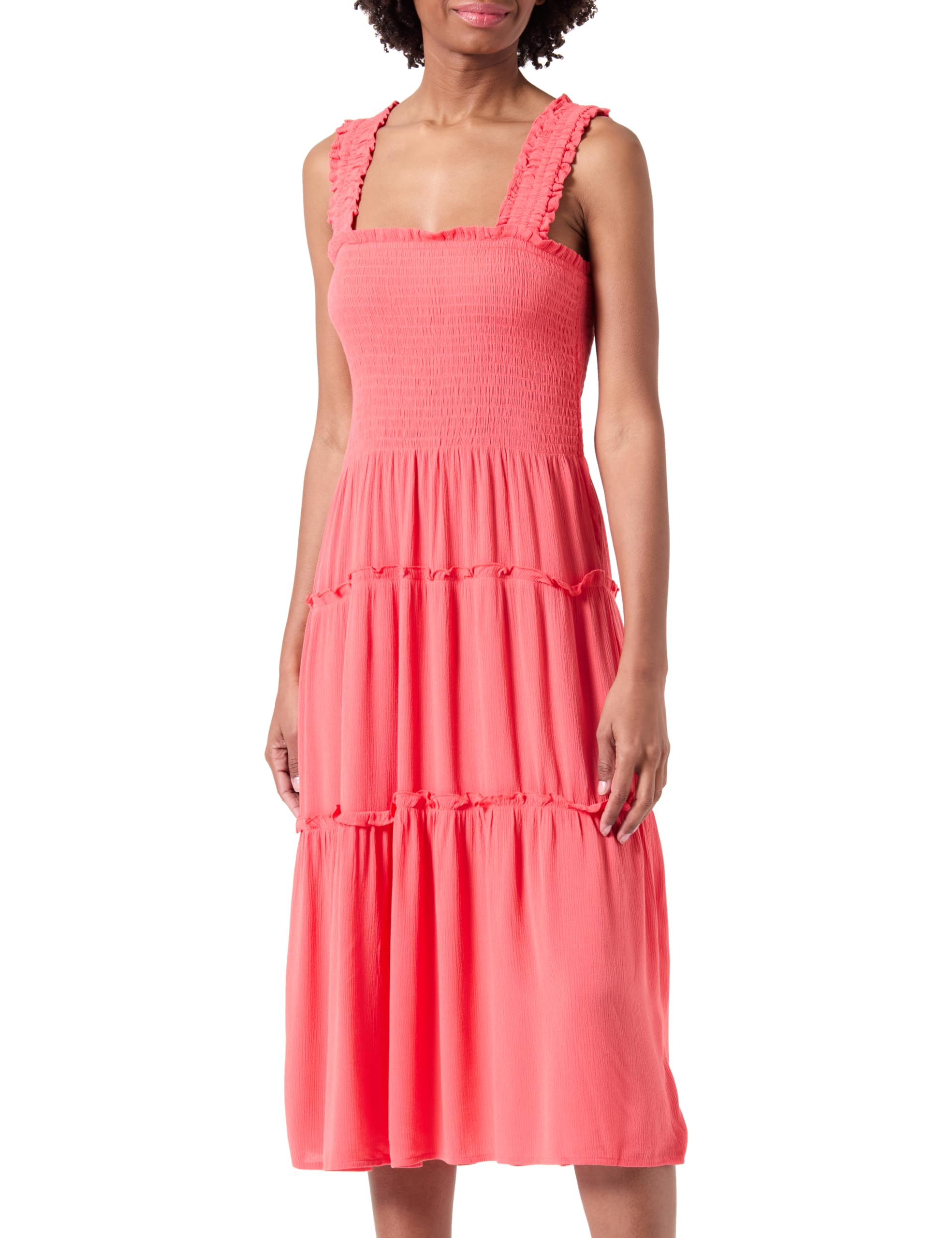 VERO MODA Women's Vmmenny SL Smock Calf Dress WVN Ga Noos Long Dress, Cayenne, M
