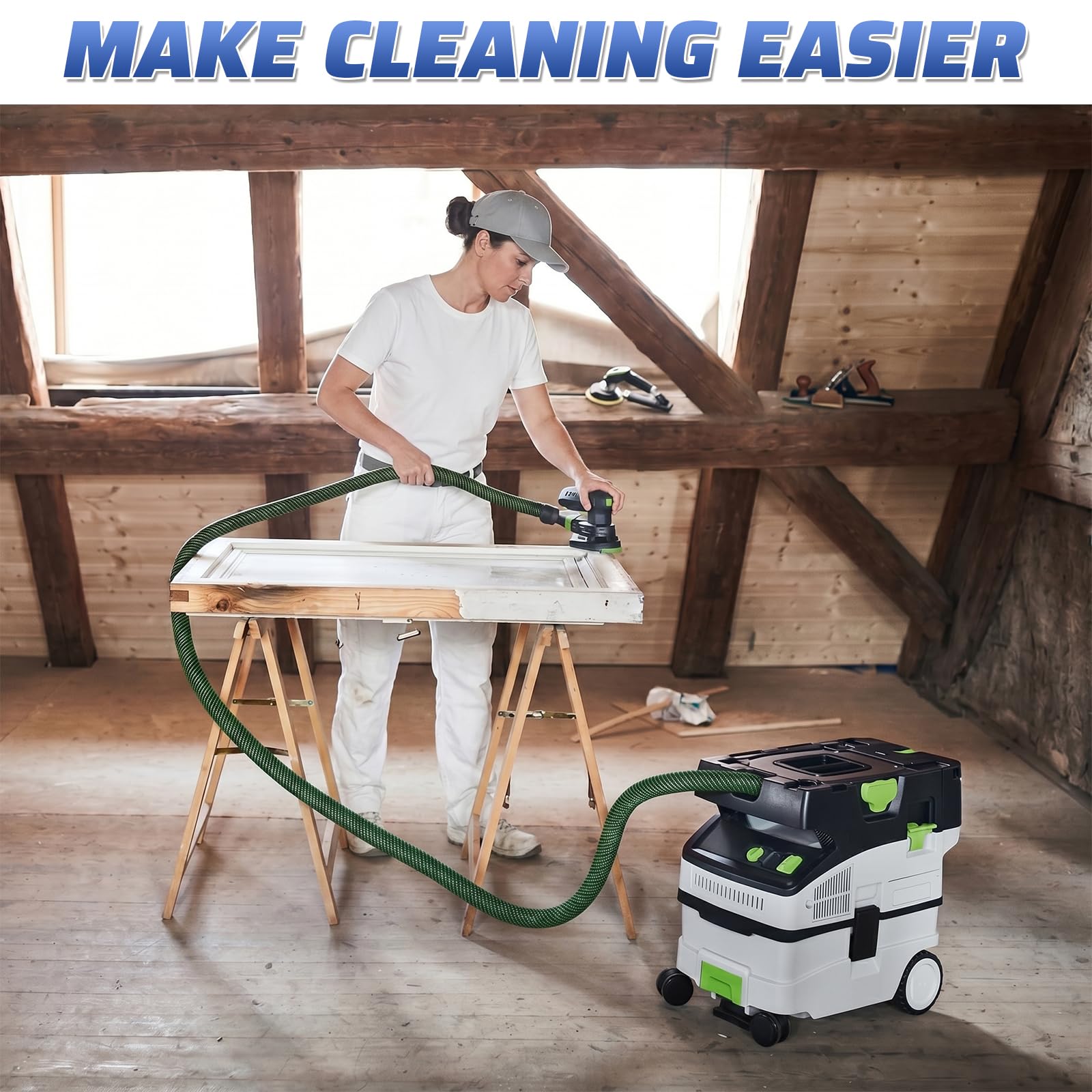 12 bolsas de filtro autolimpiables para Festool CT 26 / CTM 26 E/CTL 26 E CLEANTEC (496187) – Bolsa de filtro de gran capacidad, bolsa de filtro de repuesto SC FIS-CT 26/5