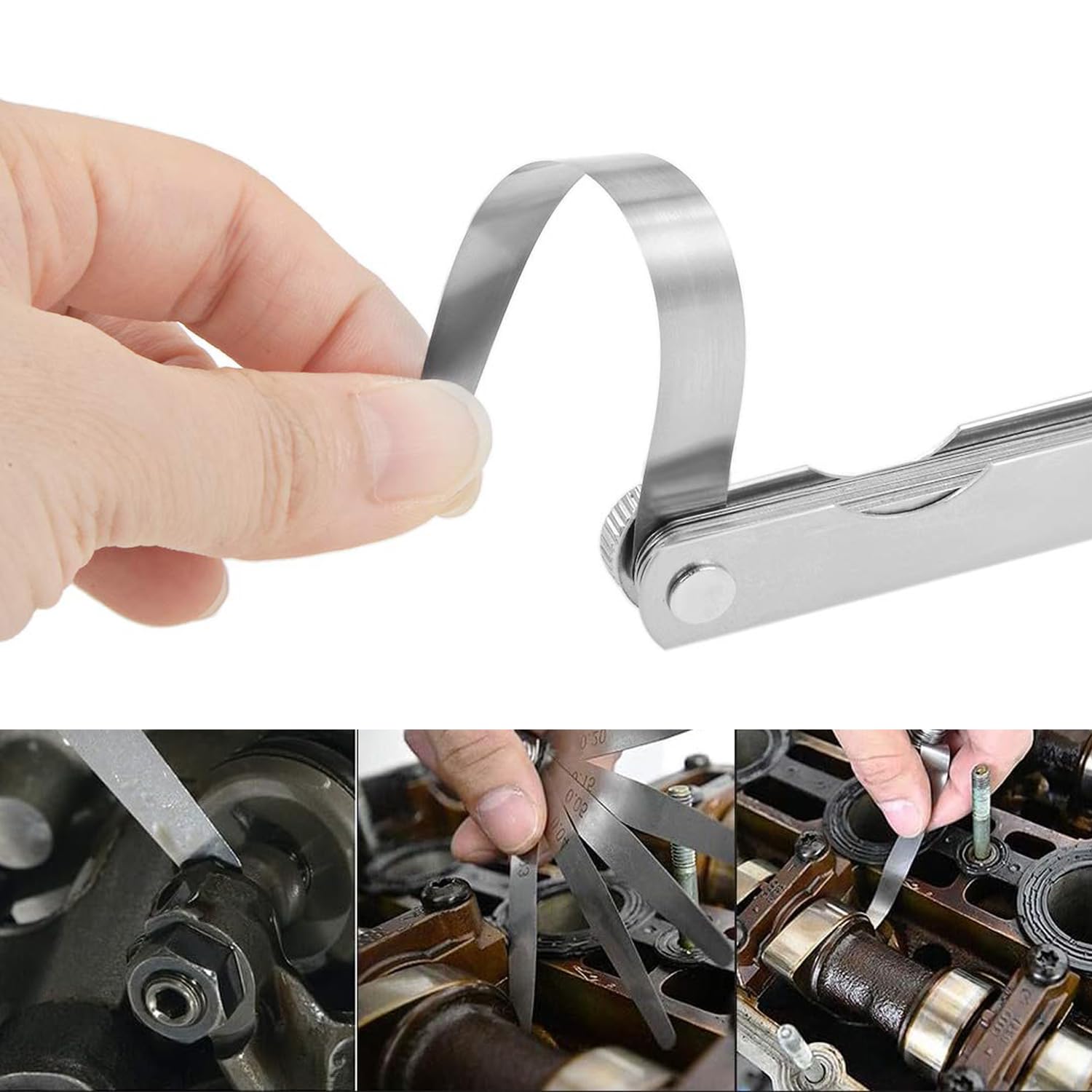 Spessimetro a Lamelle 32 Lame 0,03-1,00mm 0,001-0,04" Acciaio Misurazione Spessore
