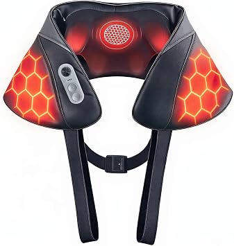 Cordless Neck and Shoulder Massager for Pain Relief Deep Tissue with Heat