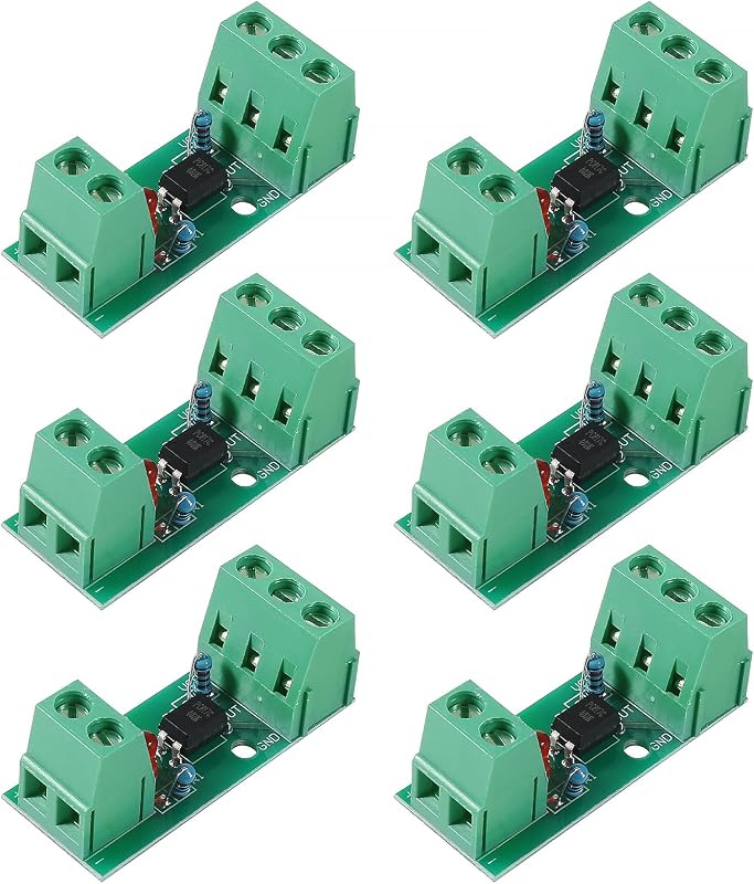 6pcs PC817 1 Channel Optocoupler Isolation Module 1CH Optocoupler PC817 3-5V 12V 24V Photoelectric Isolator PNP NPN Signal Converter Rail Holder PLC Drive Motor Board