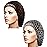 Waydress 2 Pieces Mesh Hair Net Rayon Knit Snood Women Crocheted Sleep Cap (Black, Gray)