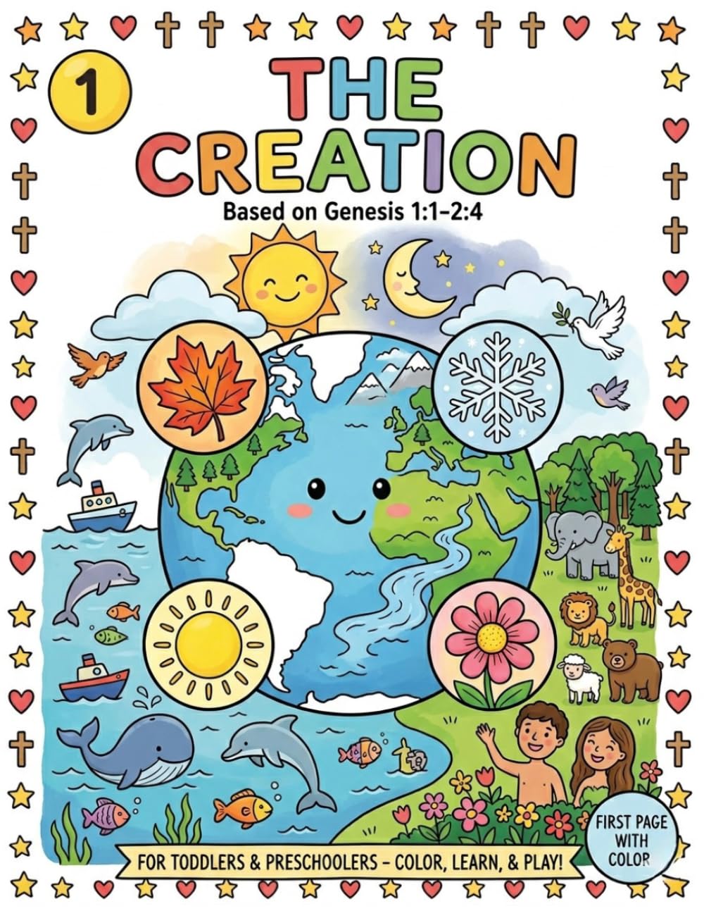 The Creation: Bible Stories for Kids: A Simple Counting and Coloring Activity Book for Toddlers and Preschoolers