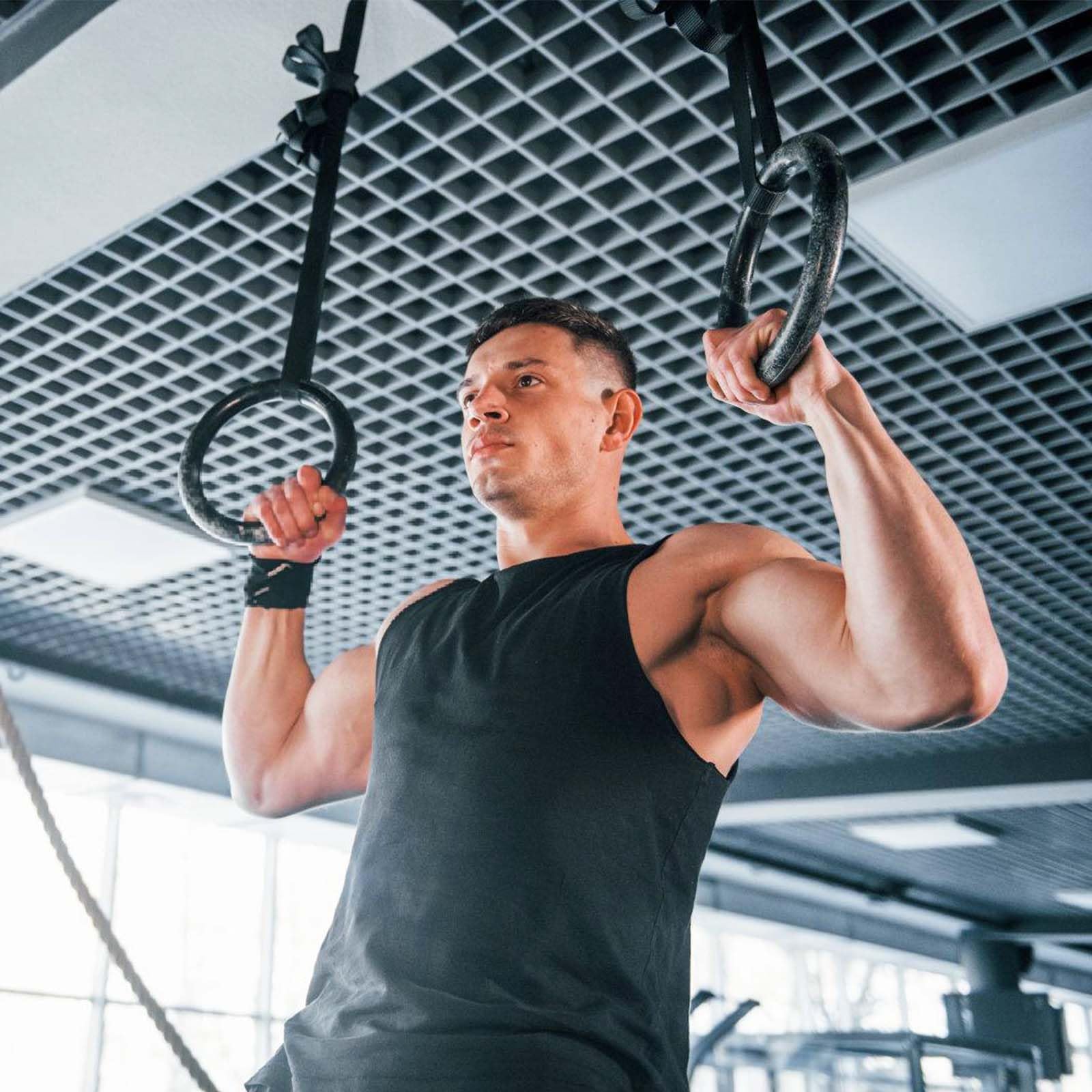 Nizirioo Anelli da Ginnastica in Legno, Anelli Ginnastica Legno, Anelli Calisthenics, per La Casa O Le Palestre Gli Anelli da Ginnastica Professionali Sono Adatti per Pull-Up(28mm)