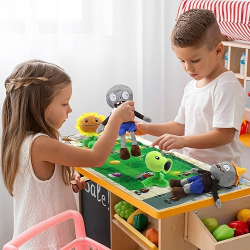 Miniatura 7 de Maikerry Juego de 5 piezas de juguetes de peluche de plantas PVZ, figura suave, gran regalo de cumpleaños para niños y niñas