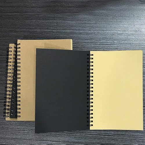 Miniatura 7 de ZAYOIZY Cuaderno de bocetos de papel kraft sin forro, cuaderno de bocetos encuadernado en espiral, libro de bocetos en blanco para garabatear,