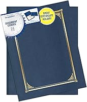 Vista 1 de Geographics Classic Linen Document Covers, 12.5” x 9.75”, Navy Blue (25 Pack)