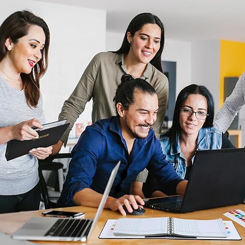 Miniatura 7 de Skyygemm Carpeta de anillas con 200 hojas de libro mayor de 5 x 8.5 pulgadas, pestañas pequeñas de índice para contabilidad, negocios con columnas