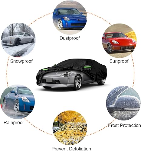 Miniatura 6 de Fundas impermeables para automóvil de repuesto para Nissan 350Z 2003-2009, 6 capas con forro interior de algodón, ajuste personalizado, para