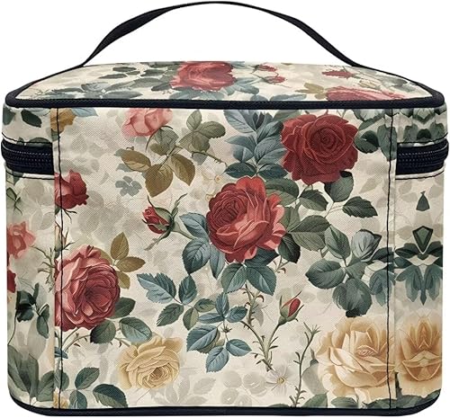 Vista 252 de doginthehole Bolsa de maquillaje, bolsa de cosméticos de viaje, bolsa de aseo portátil grande, organizador de accesorios para mujeres y niñas