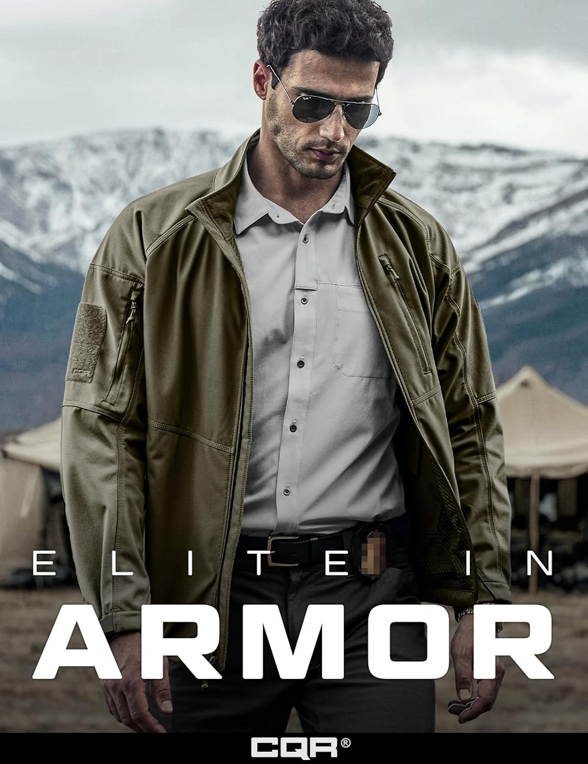 CQR Men's Tactical Softshell Jacket, Winter Warm Fleece Lined Coat, Water Resistant Outdoor Hunting Hiking Rain Windbreaker - Image 4