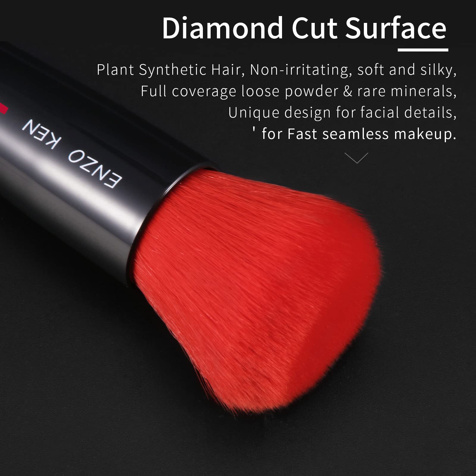 ENZO KEN Kabuki Powder Foundation Brush, Powder Contour and Bronzer Brush, Portable Travel Kabuki Foundation Brushes - Image 3