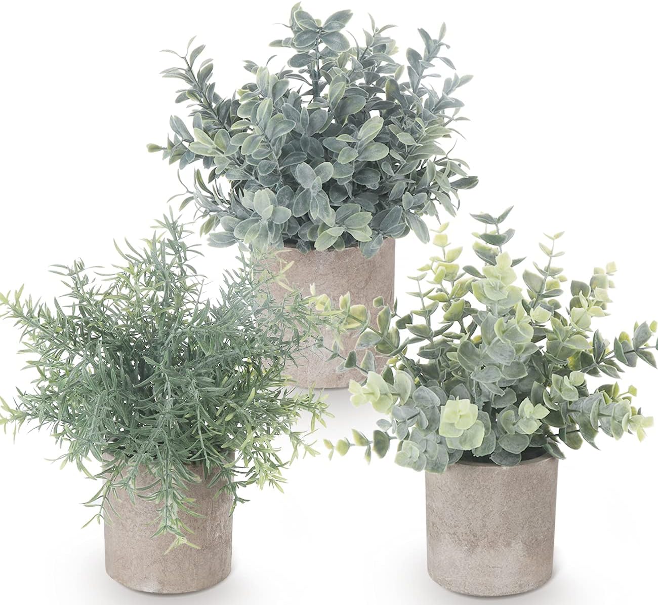 Lemonfilter 4 Pack Mini Potted Fake PlantsSmall Eucalyptus