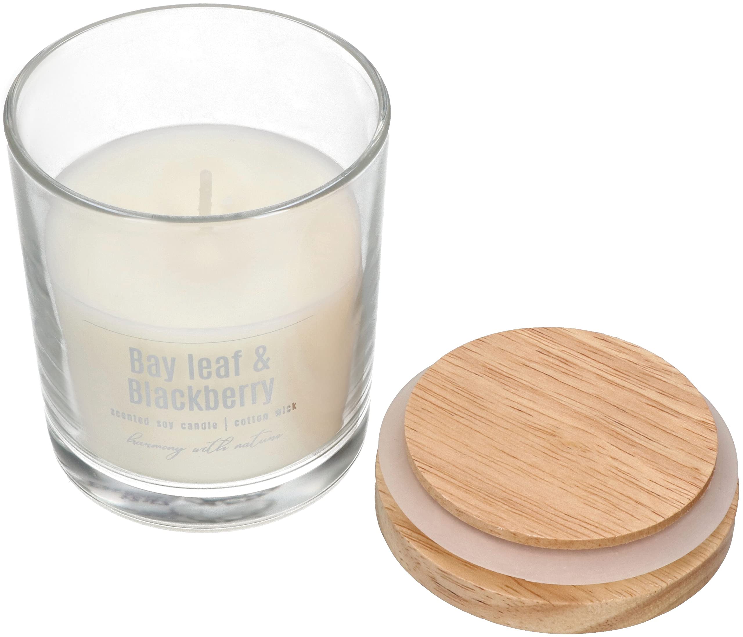 KOTARBAU® 6er Set Sojawachskerze Duftkerze im Glas mit Holzdeckel Bay Leaf & Blackberry