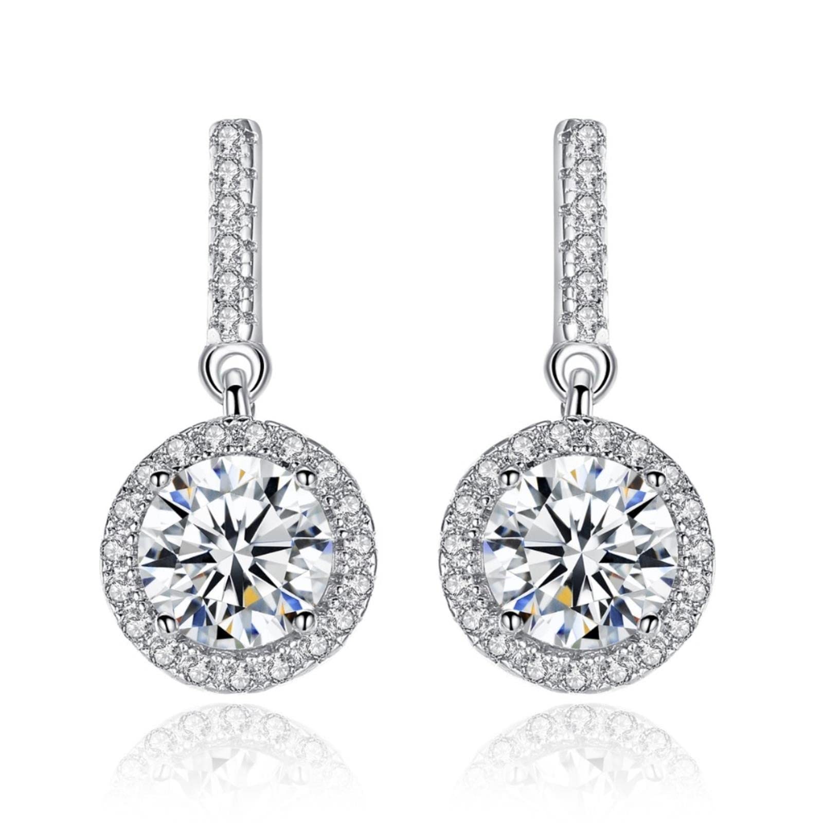 Zircon Real Silver Drop Long Earrings For Women Dangle Hanging Earring 925 Sterling-silver Luxury Fine Jewelry