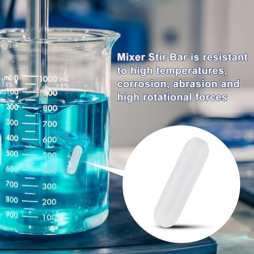 Miniatura 4 de 10 unidades de 1.181 in (1.18 pulgadas) PTFE agitador magnético mezclador barra de agitación barra de laboratorio, barra de placa de agitación, imán