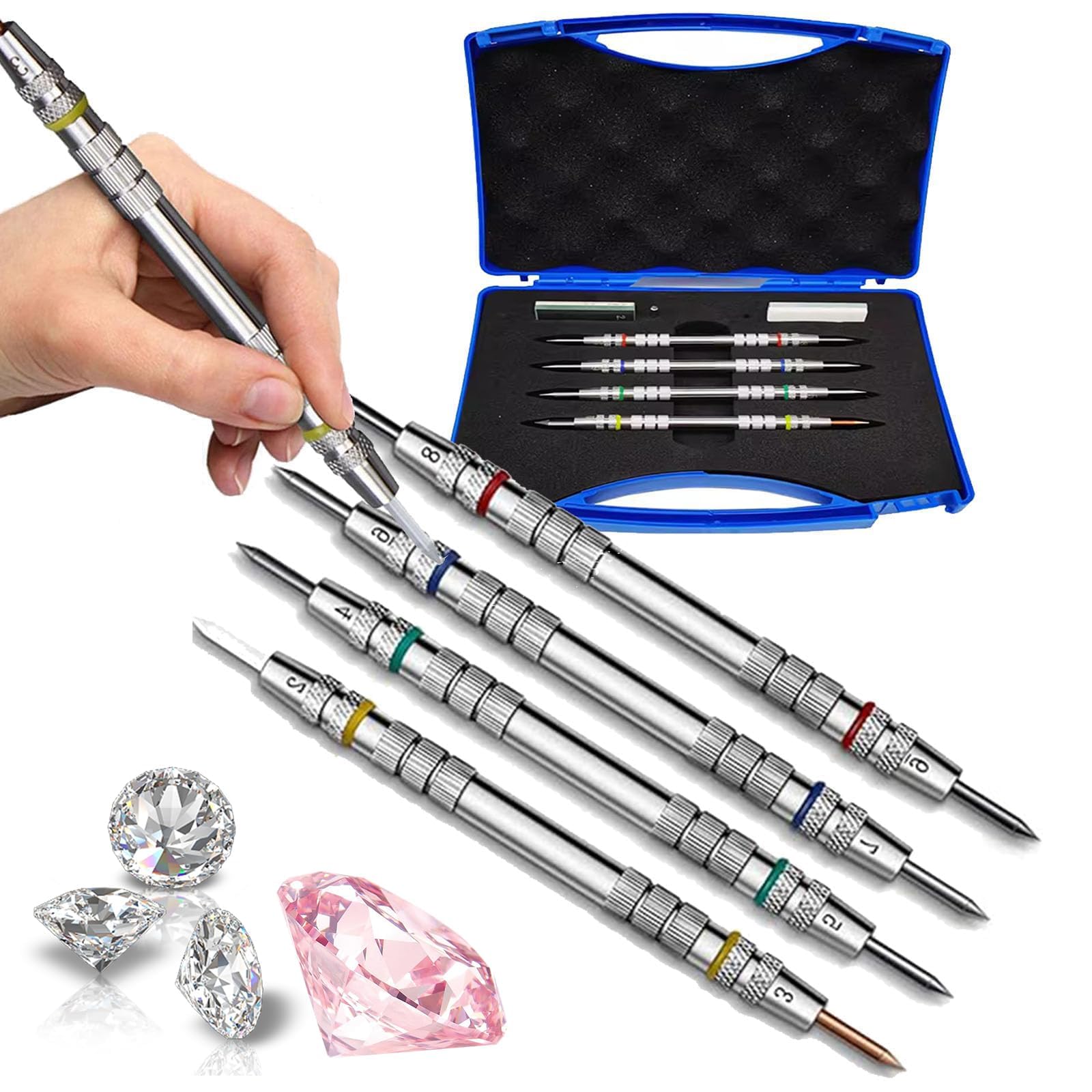 Testeur de rayures minérales Mohs 2-9 avec stylos double tête