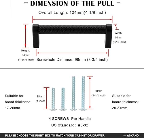 Miniatura 4 de ASKANO AK1301 - Paquete de 20 pomos de gabinete de cocina moleteados, níquel cepillado, manija redonda, herrajes sólidos para cajón, aparador, baño,
