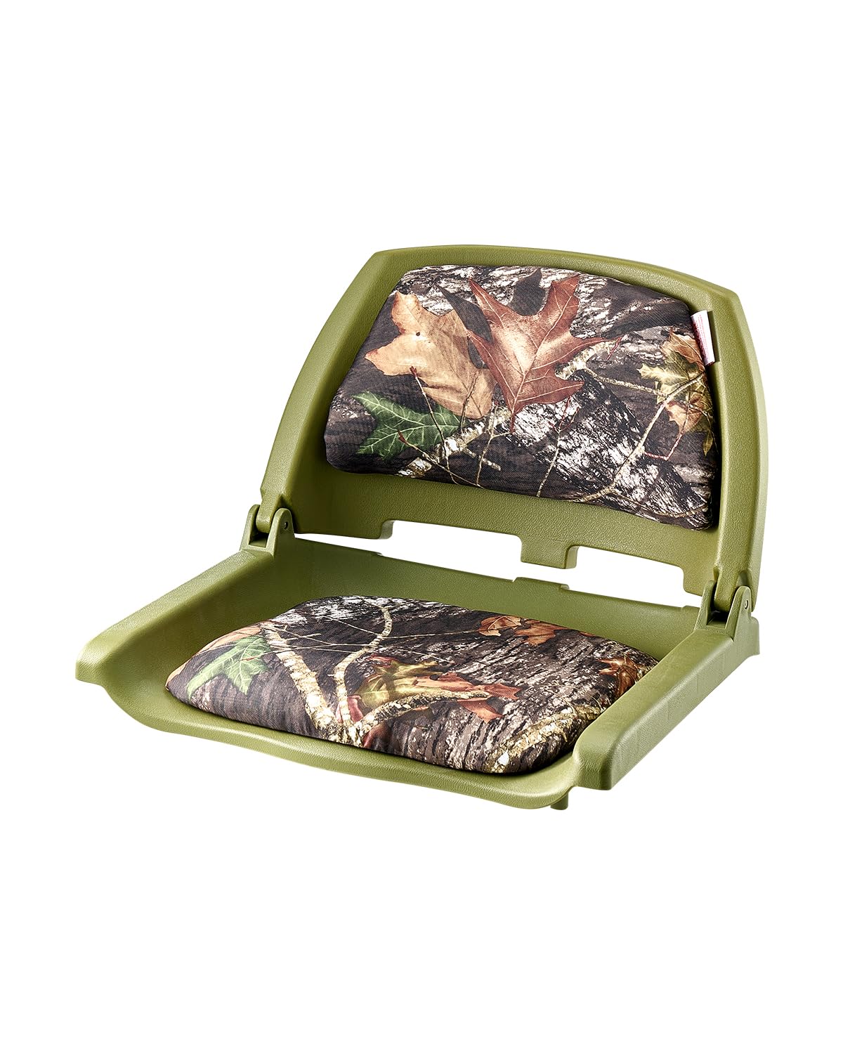 VEVOR Siège de Bateau à Dossier Bas, Support de Siège de Bateau Pliable, avec Coussin en Éponge Épais et Tissu en Polyester PU, Cadre en PP Solide, Rabattable, pour Pêche, Yachts, Navires, Camouflage