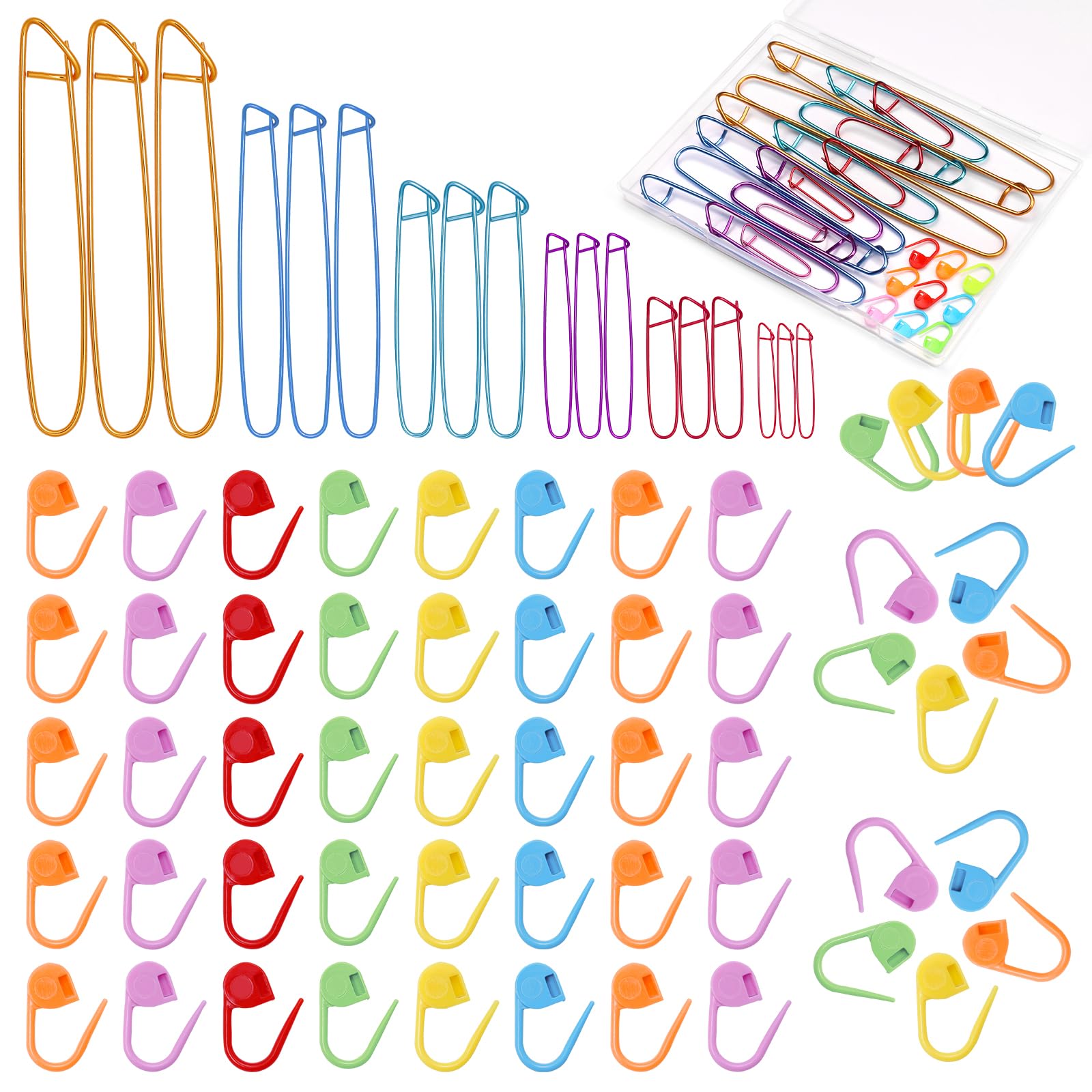 10-Piece Yarn Stitch Holders Set - 5 Sizes From 6cm To 20cm For Knitting & Crochet