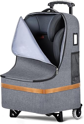 Miniatura 1 de Bolsa de viaje mejorada para asiento de automóvil con ruedas, bolsas de asiento de automóvil para viajes aéreos, bolsa de almacenamiento de asiento