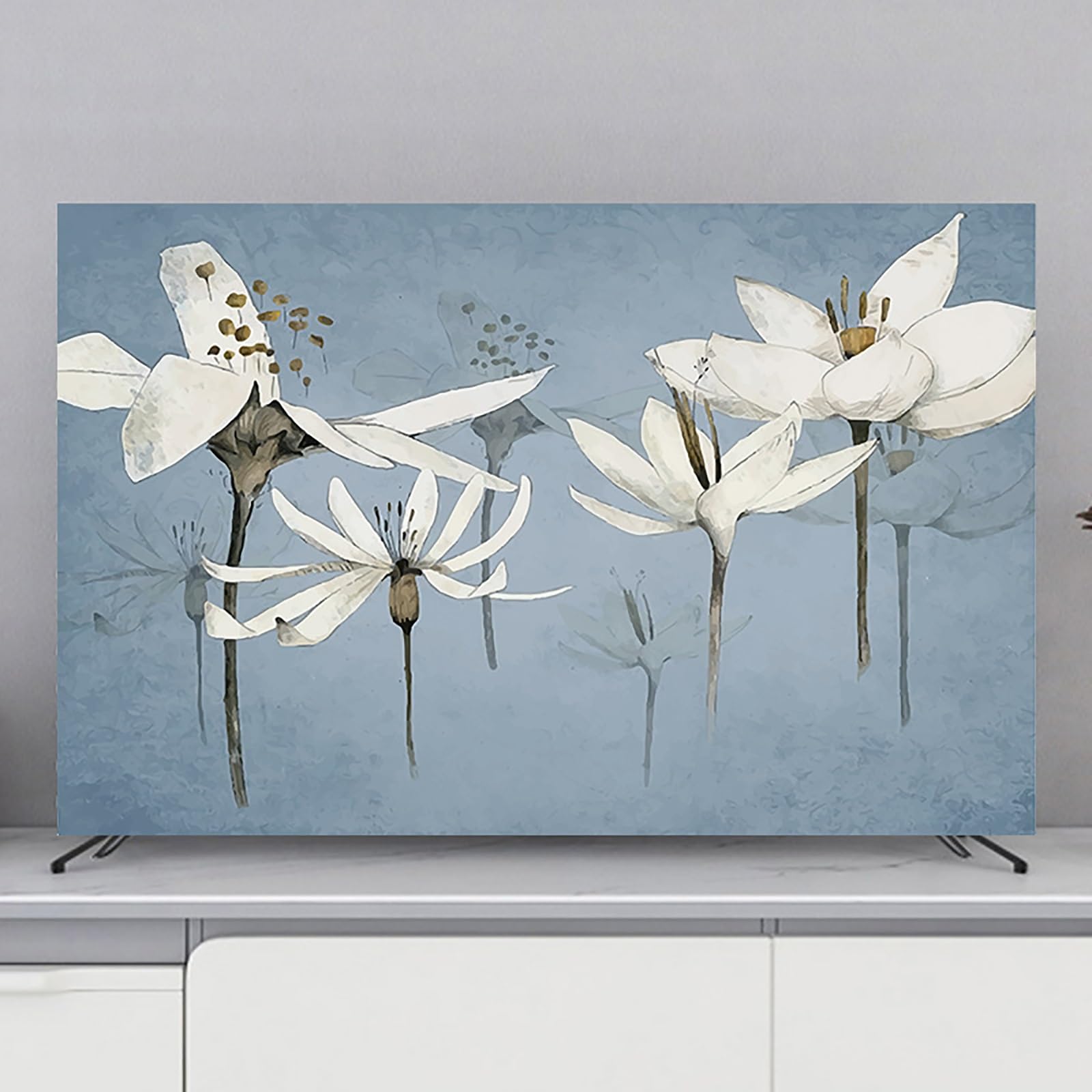 TV Cover TV Protector, Indoor Dust-Proof Screen Anti-Scratch Protection TV Cover, Painting Pattern Television Cover, Dust-Proof Protector Universal Cover(Color:Color3,Size:49-52inch)