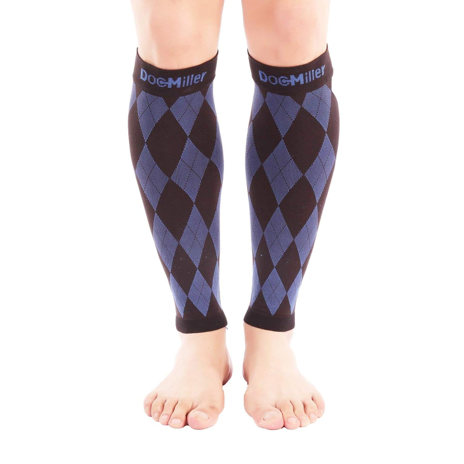 Doc Miller Calf Compression Sleeve for Women & Men, Footless 20-30mmHg Support for Shin Splints, Varicose Veins, Nurses, Running, Leg Pain Relief, Argyle Pattern, 1 Pair - Image 2
