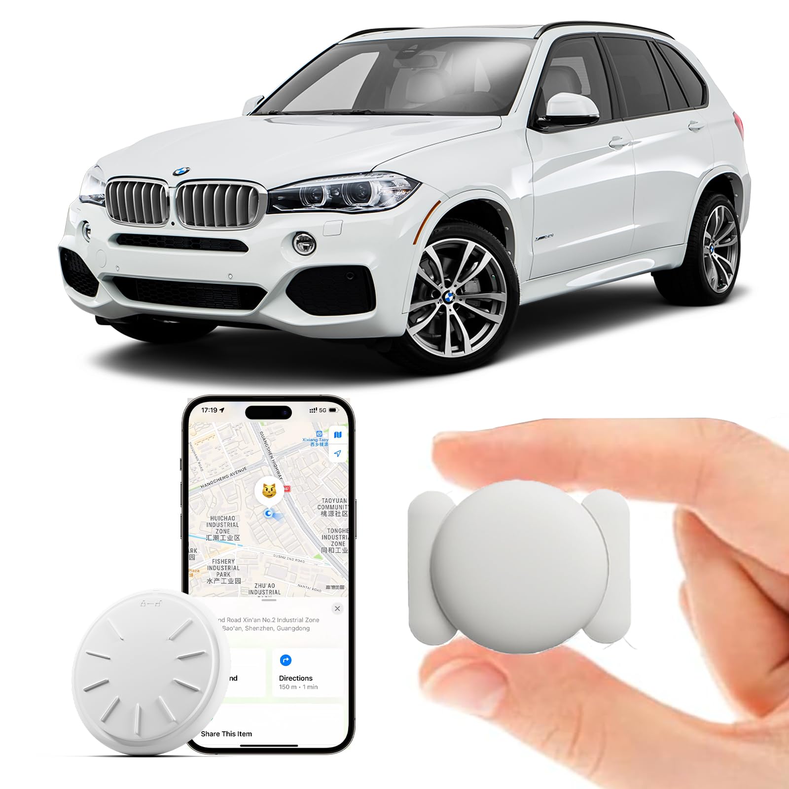 GPS Tracker for Vehicles, 1PCS Real Time GPS Tracker for Car Work with Find My (iOS Only), No Monthly Fee Car Tracking Device with Magnetic Case (White)-image-41