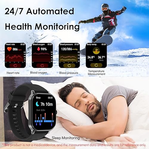 Miniatura 3 de YYKY Relojes inteligentes para hombres y mujeres con llamada Bluetooth, rastreador de actividad física con frecuencia cardíaca, monitor de sueño,