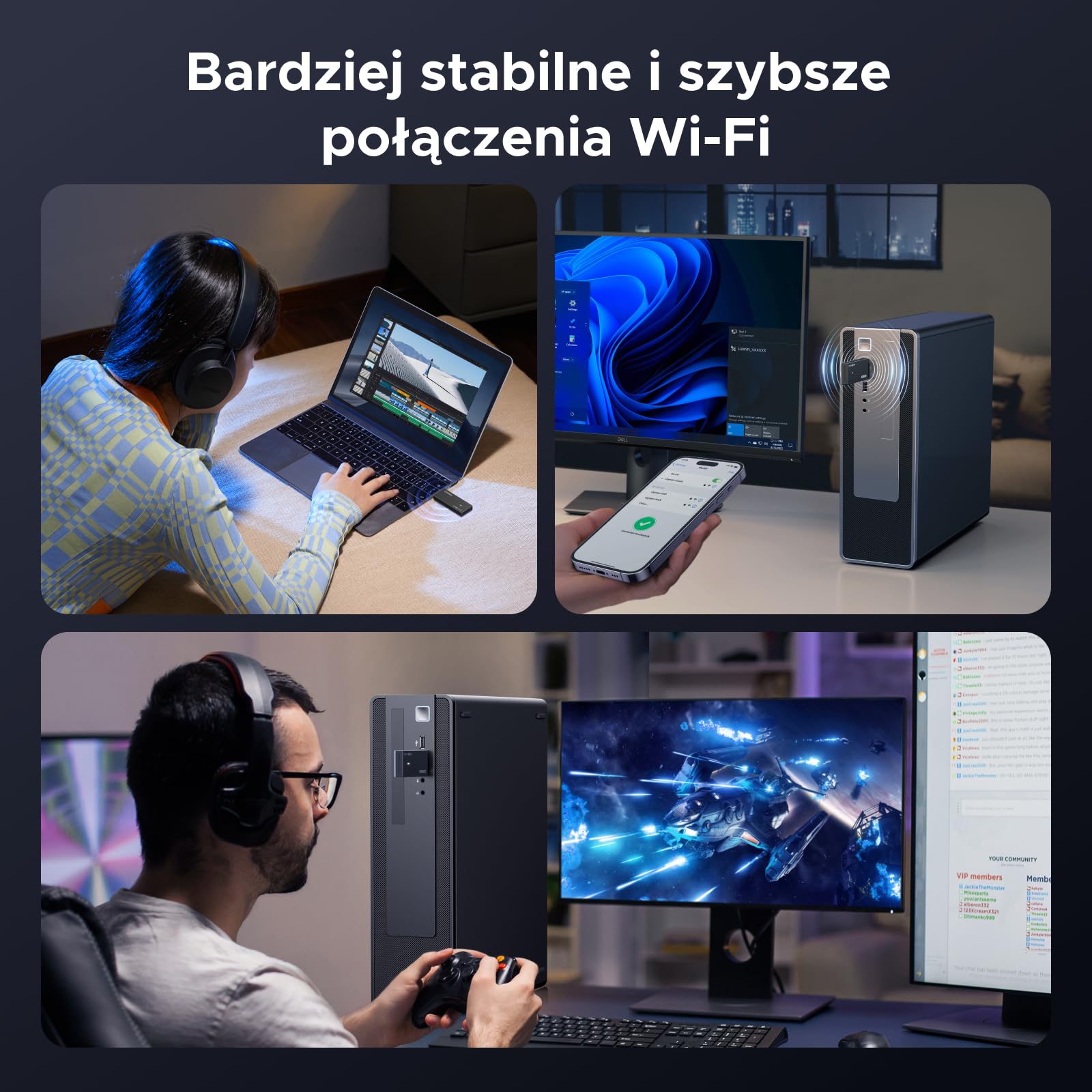 UGREEN WLAN Stick AX1800 WiFi 6 WLAN Adapter PC Dual Band 5GHz/2,4GHz, wbudowany sterownik, doskonałe odprowadzanie ciepła, OFDMA+MU-MIMO, WPA3, USB WLAN Stick kompatybilny z Windows 11/10