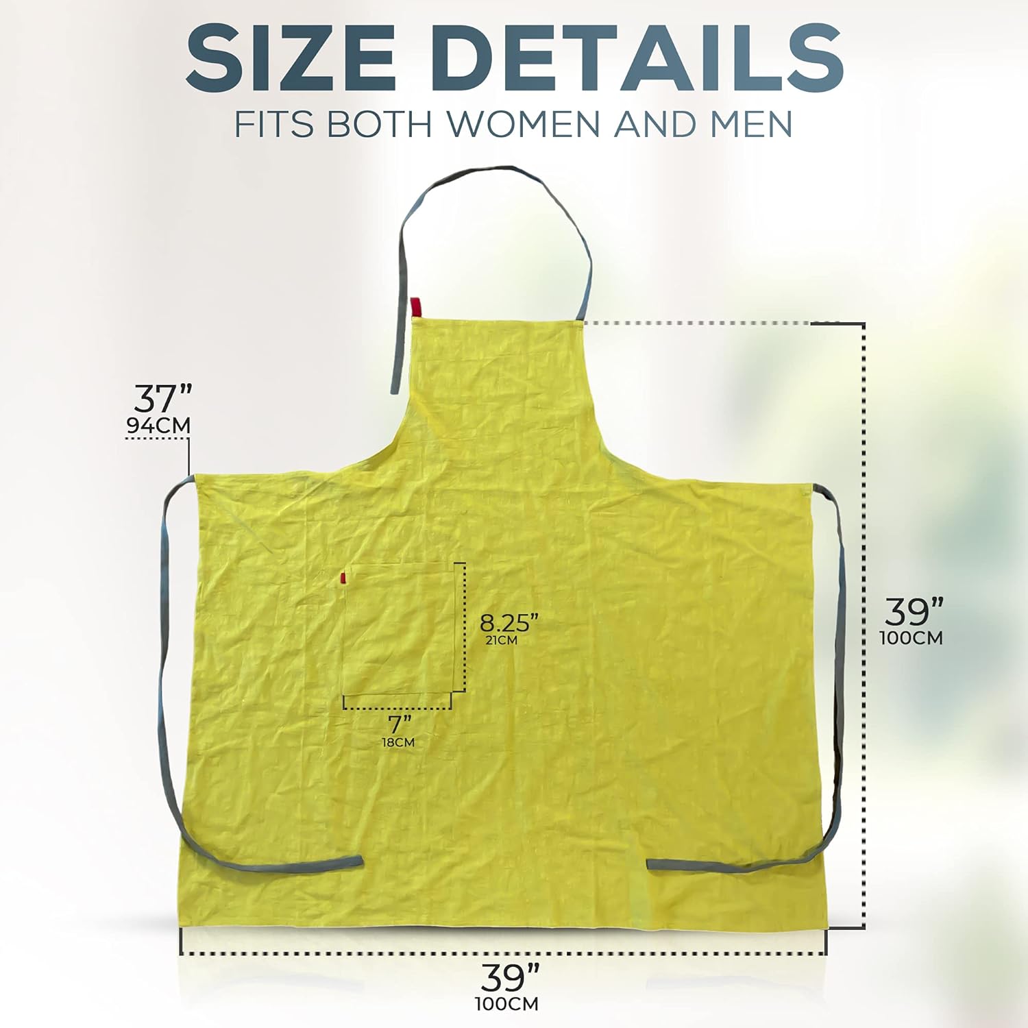 HANEE Kitchen Apron for Women & Men (9 Colors) Linen Cooking Aprons with pocket - Image 4