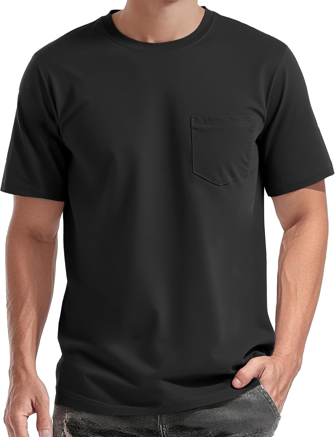 EKLENTSON Men's Cotton Pocket T-Shirts Short Sleeve Summer Tee Shirts Crew Neck Lightweight Basic Tees Casual Plain Tops