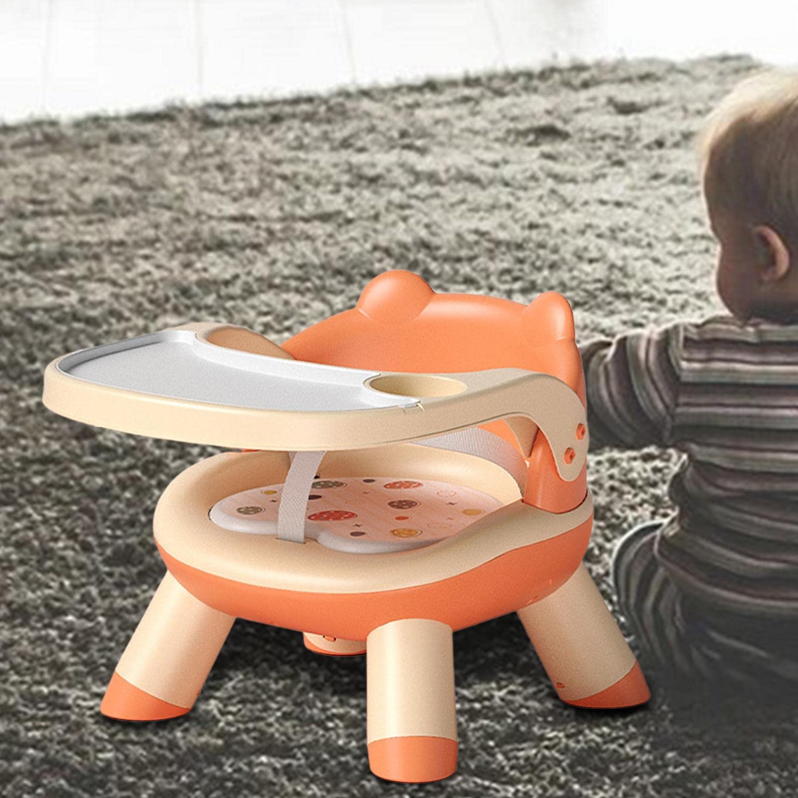 Silla para Comer Bebés Silla Infantil Comedor Portátil Plegable con Bandeja Desmontable Correas de Y Asiento Cómodo Adecuada para Viajes Cam,