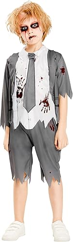 Miniatura 1 de IKALI Disfraz de Halloween de zombi, para niñas, niños, mujeres, porristas, prisioneros, novias, enfermeras, niños sangrientos