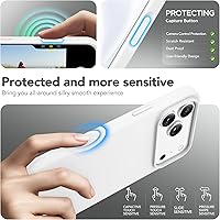 Vista 632 de GONEZ Funda de silicona para iPhone 15 Pro Max, compatible con Magsafe, protector de cámara + protector de pantalla, forro de microfibra suave Negro