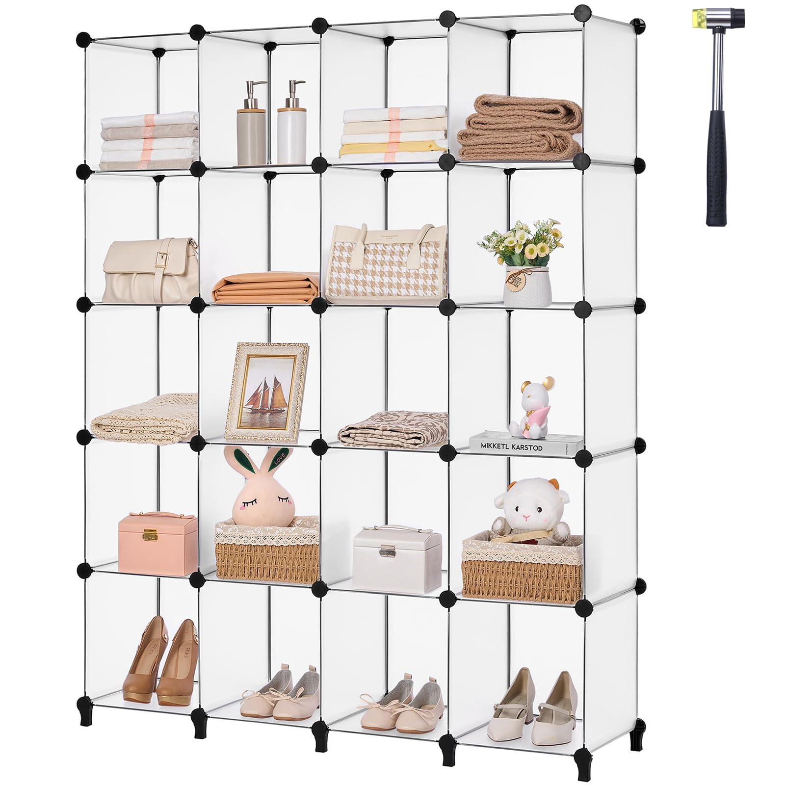ANWBROAD Cube Storage Organizer 20Cube Cubby Shelving Book Shelf
