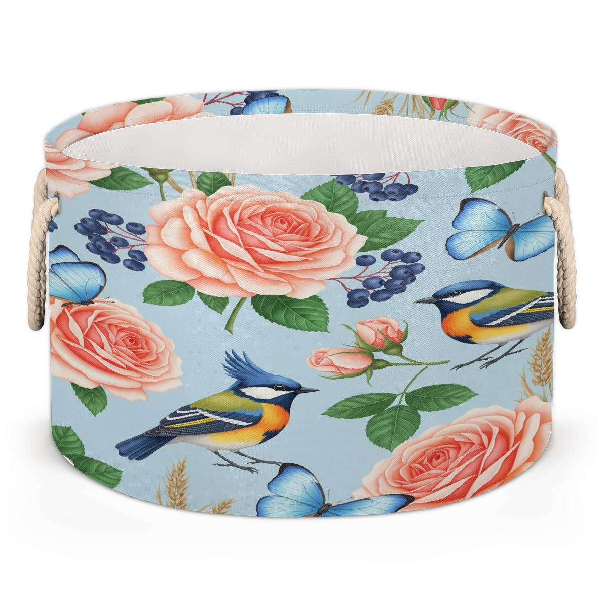 Panier pour jouets d'enfants rond et grand bac de rangement pliable pour couverture